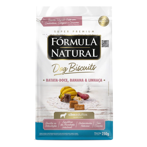 Formula Natural DogBiscuits Raças Grandes Batata Doce Banana e Linhaça 250g