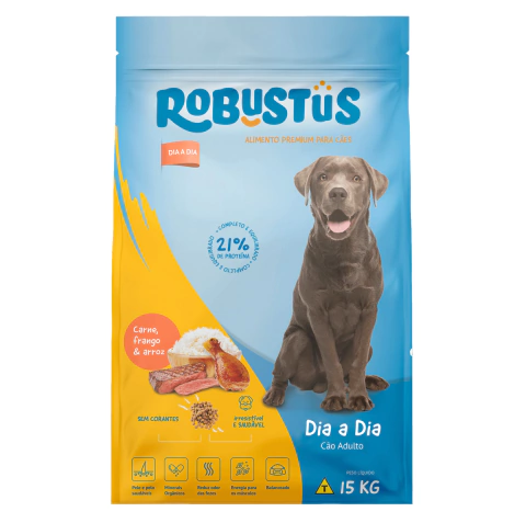 Robustus Dia a Dia Cães Adultos Carne e Frango 15Kg