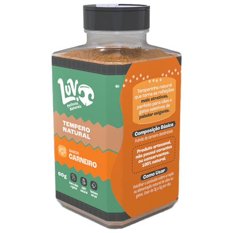 Saborizante de Carneiro 60g - LUV Petiscos Naturais