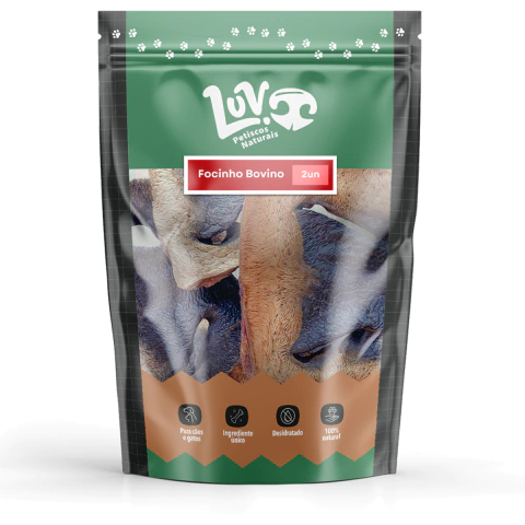 Focinho Bovino 2un - LUV Petiscos Naturais