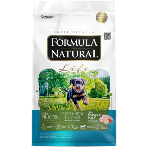 Formula Natural Life Cães Filhotes Médios Frango 15Kg