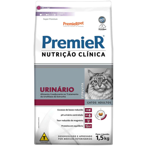 Premier Nutrição Clinica Gatos Urinária 1,5kg