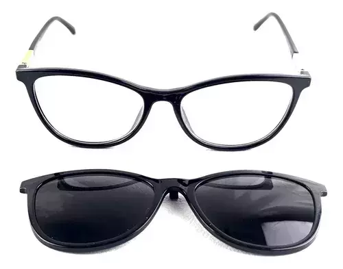 Armazón Lentes Clip On 2en 1 Imantado 6016 C1 Tr Negro