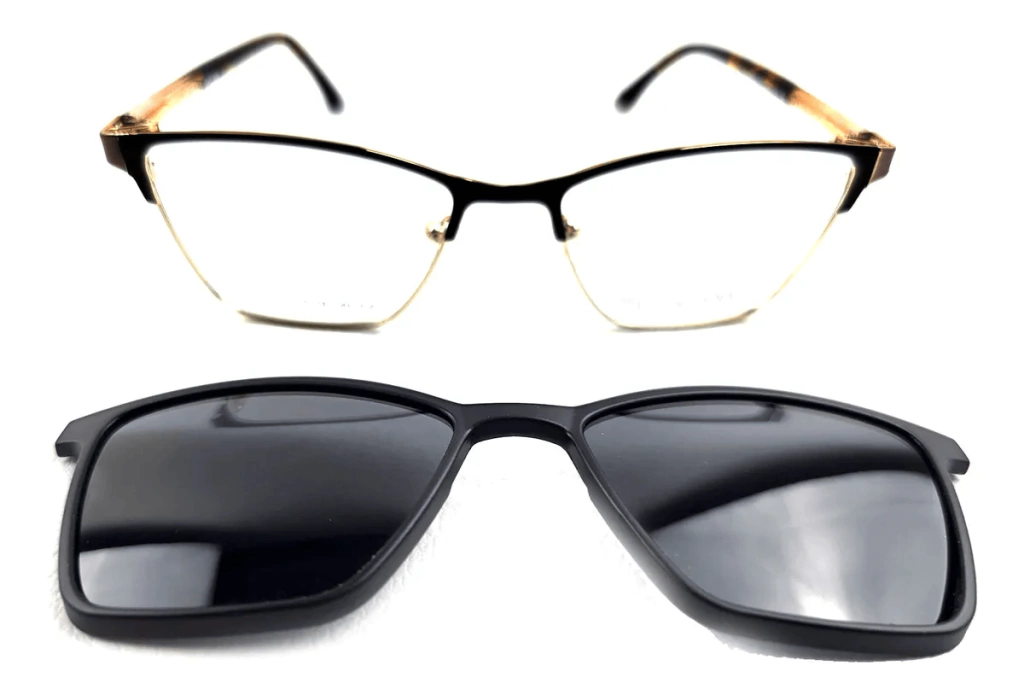 Armazón Lentes Clip On 2en 1 Imantado 1535 C6 Metal + Tr