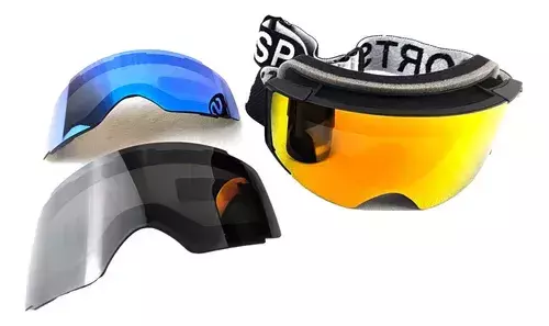 Antiparras Clip On Nieve Ski Moto Clip On Uv + 3 Lentes Desmontables