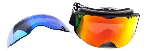 Antiparras Clip On Nieve Ski Moto Clip On Uv + 2 Lentes Desmontables