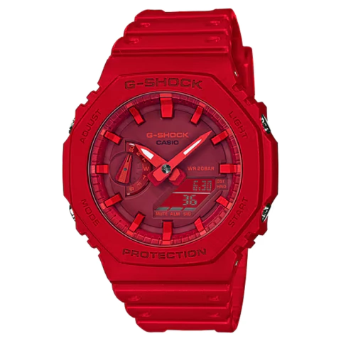 RELÓGIO CASIO G-SHOCK CARBON CORE GUARD GA-2100-4ADR VERMELHO