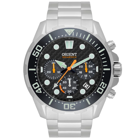 RELÓGIO ORIENT SOLARTECH MASCULINO CRONÓGRAFO MBSSC260 PRATA