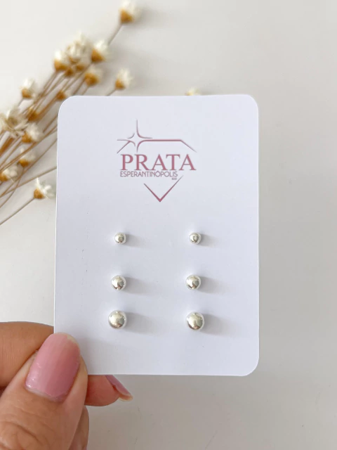 Trio brincos bolinhas - comprar online