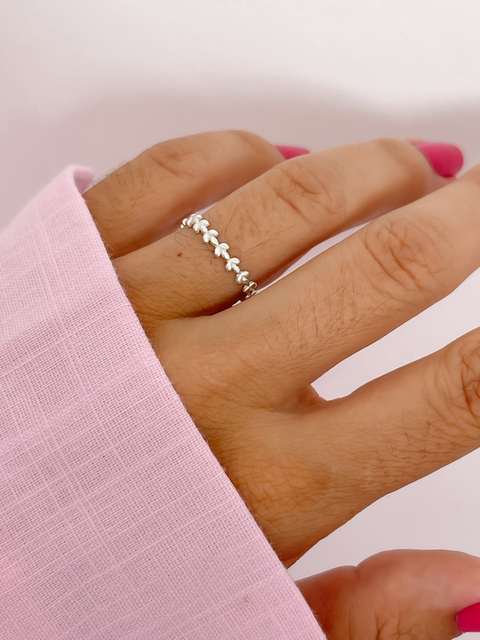 Anel mini folhas
