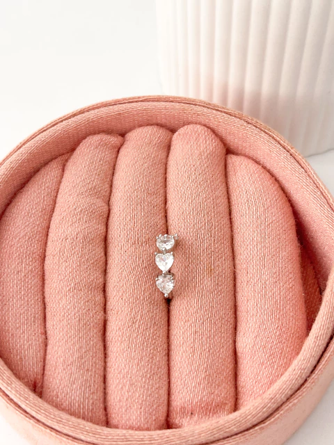 piercing pressão corações cristais - comprar online
