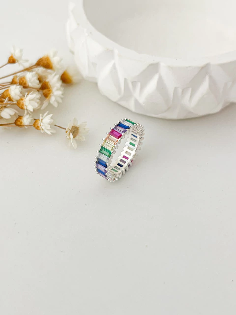 Anel aparador baguete colorido - comprar online