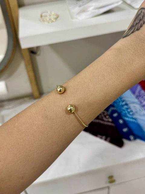 Bracelete Bolas Folheado a Ouro