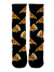 Meia colorida de algodao frente - pizza - preto