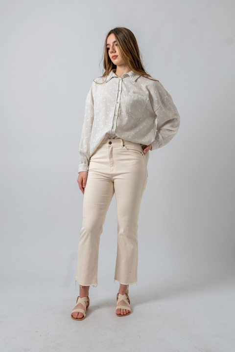 Camisa Rayada bordada (QU1CA01)