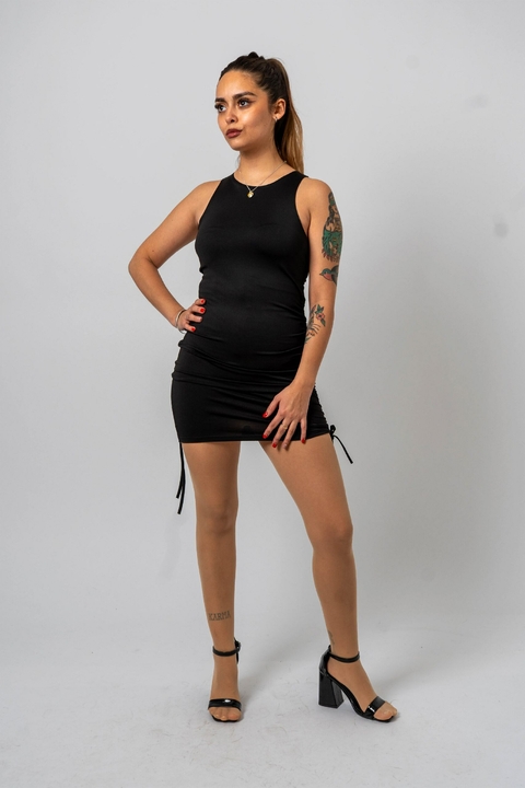 vestido corto frunces (MO4VE01)
