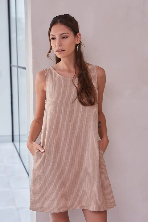 Vestido corto rayado (AN1VE01)