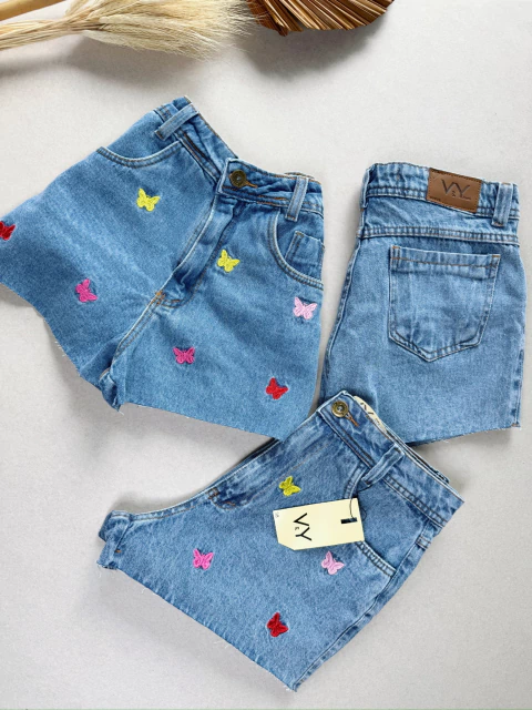 Short jeans Borboleta bordado - comprar online