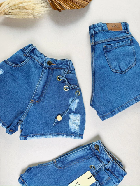 Short Jeans Feminino Coquinho qualidade premium bolso estiloso luxo - comprar online