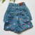Short Jeans Feminino Corações Coloridos Com Bolso na internet