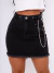 Saia Jeans Feminina Corrente Ilhós Com Bolso Melhor Qualidade