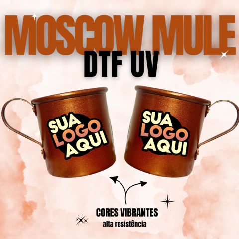 25 Caneca Moscow Mule Personalizada DTF UV - 350 ml