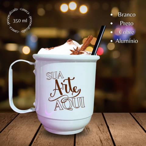 kit 80 Canecas Alumínio 350 ml - Personalizada arte 1 ou 2 lados
