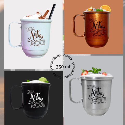 200 Caneca Alumínio 350 ml - Personalizada C/ ARTE 1 OU 2 LADOS - comprar online