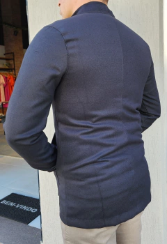 Casaco masculino lã batida preto itália