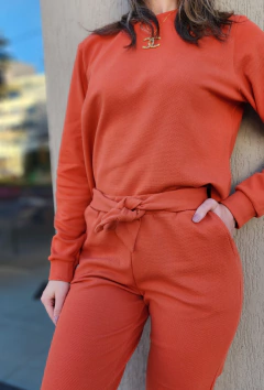 Conjunto feminino manga longa com amarração frontal texturizado Berlim - SURRADO CLOTHES