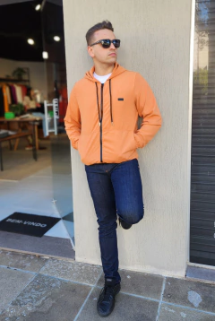 Jaqueta masculina corta vento forrada com ziper tratorado Chicago - loja online