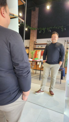 Camiseta Masculina Manga Longa em Algodão Peletizado. na internet