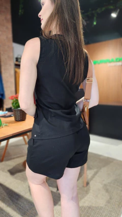 Conjunto colete e short feminino linho - comprar online