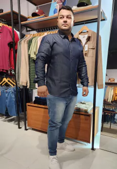 Camisa Denin Escura