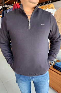 BLUSÃO masculino de moletom COM ZIPER na gola - comprar online