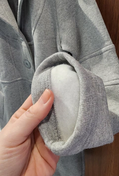 Blazer de Moletom feminino forrado com botões cor cinza