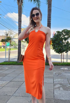 VESTIDO MIDI de viscose com alças de corrente - comprar online