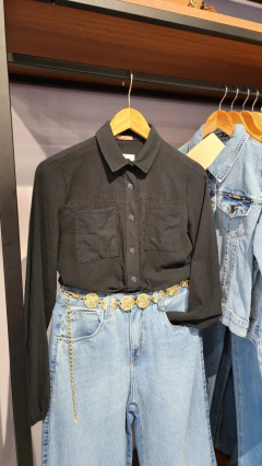 CAMISA feminina MEDIANA manga longa GRIS - loja online