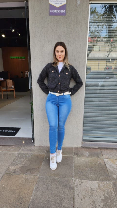 Imagem do Casaqueto feminino com botões estampado Los Angeles