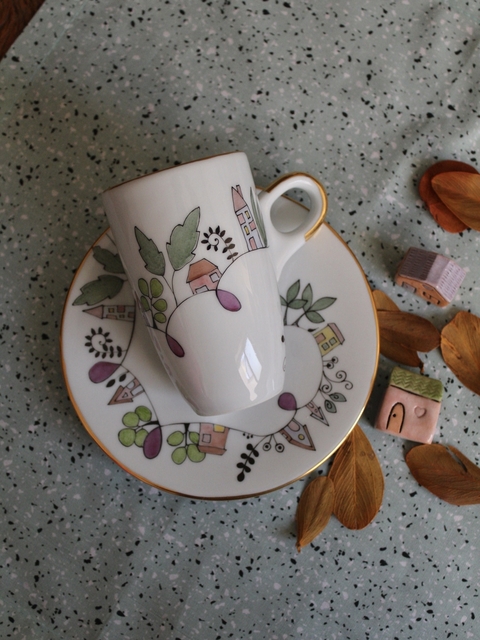 Xícara de chá - casinhas