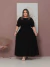 VESTIDO LONGO VISCOLINHO MANGA PRINCESA LISO PRETO - comprar online