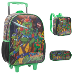 Kit Mochila Rodinhas Lancheira Estojo Tartarugas Ninja 13500 na internet