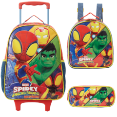 Kit Mochila Rodinhas Lancheira Estojo SPIDEY X1 Xeryus 13380