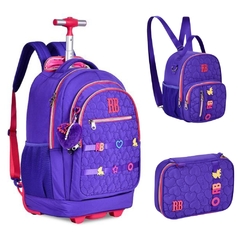 Kit Mochila de Rodinhas Oficial Rebecca Bonbon RB24538 Roxo