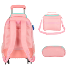 Imagem do Kit Mochila Rodinhas STITCH DISNEY Salmão Luxcel MC47746SC