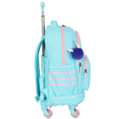 Kit Mochila Rodinhas Lancheira STITCH DISNEY Turquesa Luxcel - comprar online