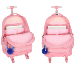 Kit Mochila Rodinhas STITCH DISNEY Salmão Luxcel MC49232SC na internet