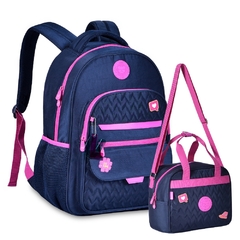Kit Mochila Costas e Lancheira OFICIAL LULUCA LU24089 azul