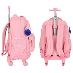 Kit Mochila Rodinhas STITCH DISNEY Salmão Luxcel MC49232SC - Arrivata