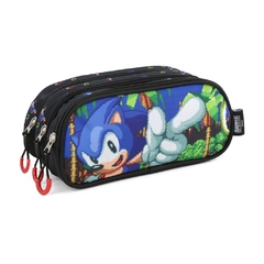 Estojo Duplo SONIC HEDGEHOG Preto - Luxcel ET47018SOPT